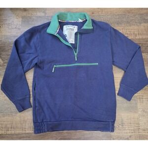 Orvis Sweater Small 1/4 Zip Knit Pullover Kangaroo Pocket Ultimate Travel
